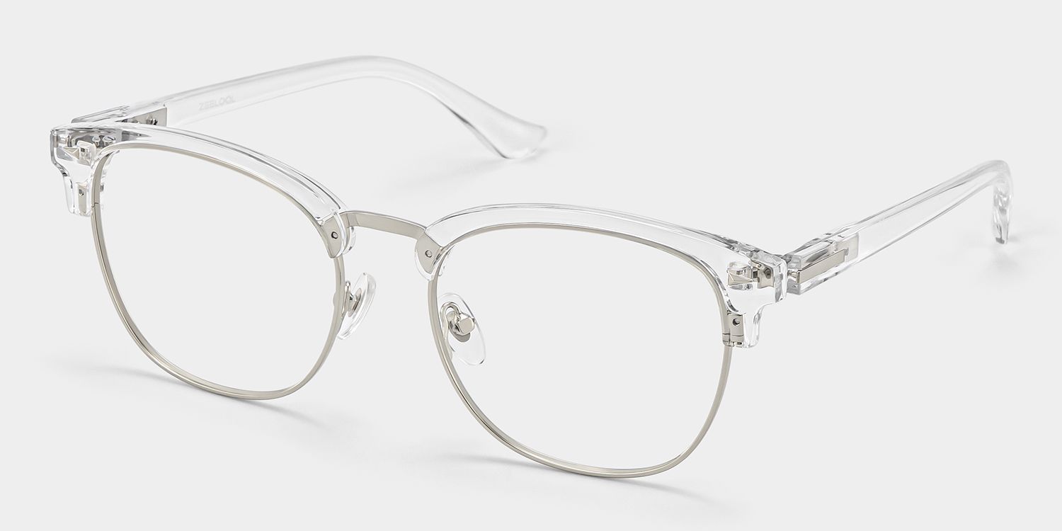 Lunettes à monture mixte Lasha Browline transparentes pour femmes | ZEELOOL2