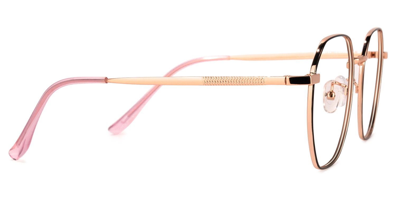 Lilly Lunettes géométriques rosé noir3