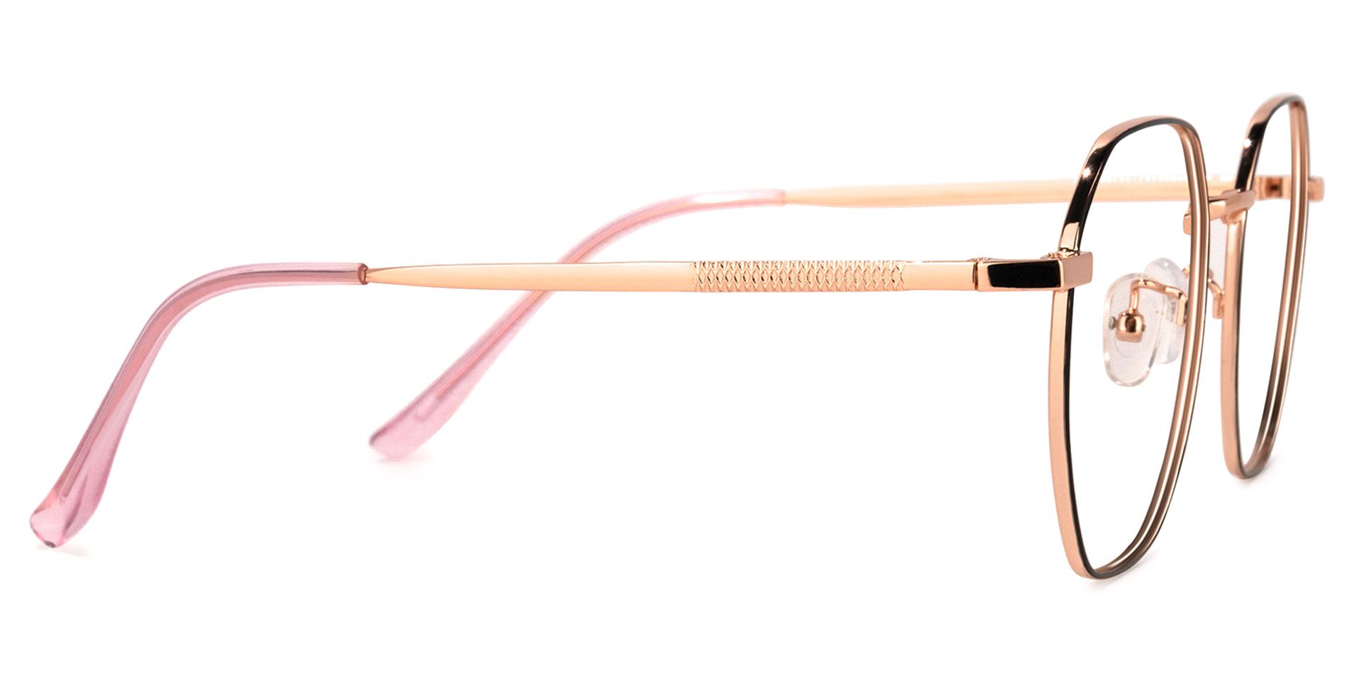 Lilly Lunettes géométriques rosé noir3