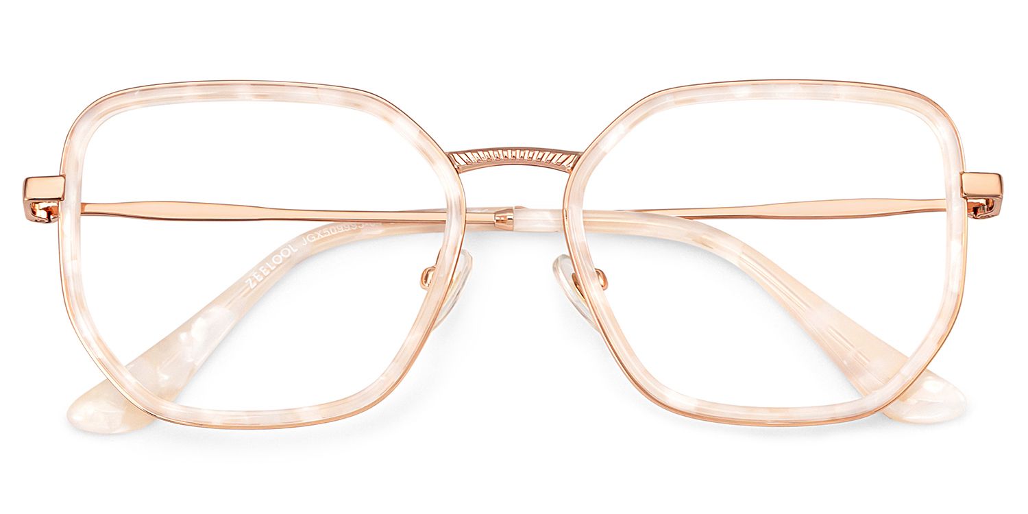 Levi Blanc Perlé Géométrique Lunettes2