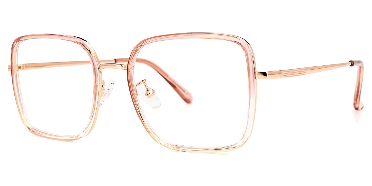 Jenifer Lunettes carrés en cristal rose 1
