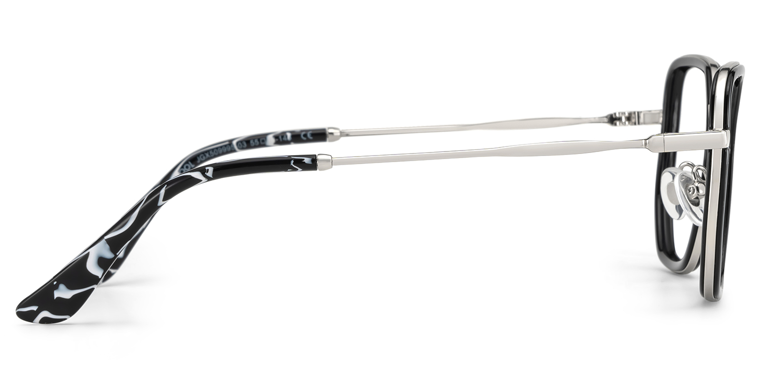 Levi Noir Géométrique Lunettes3