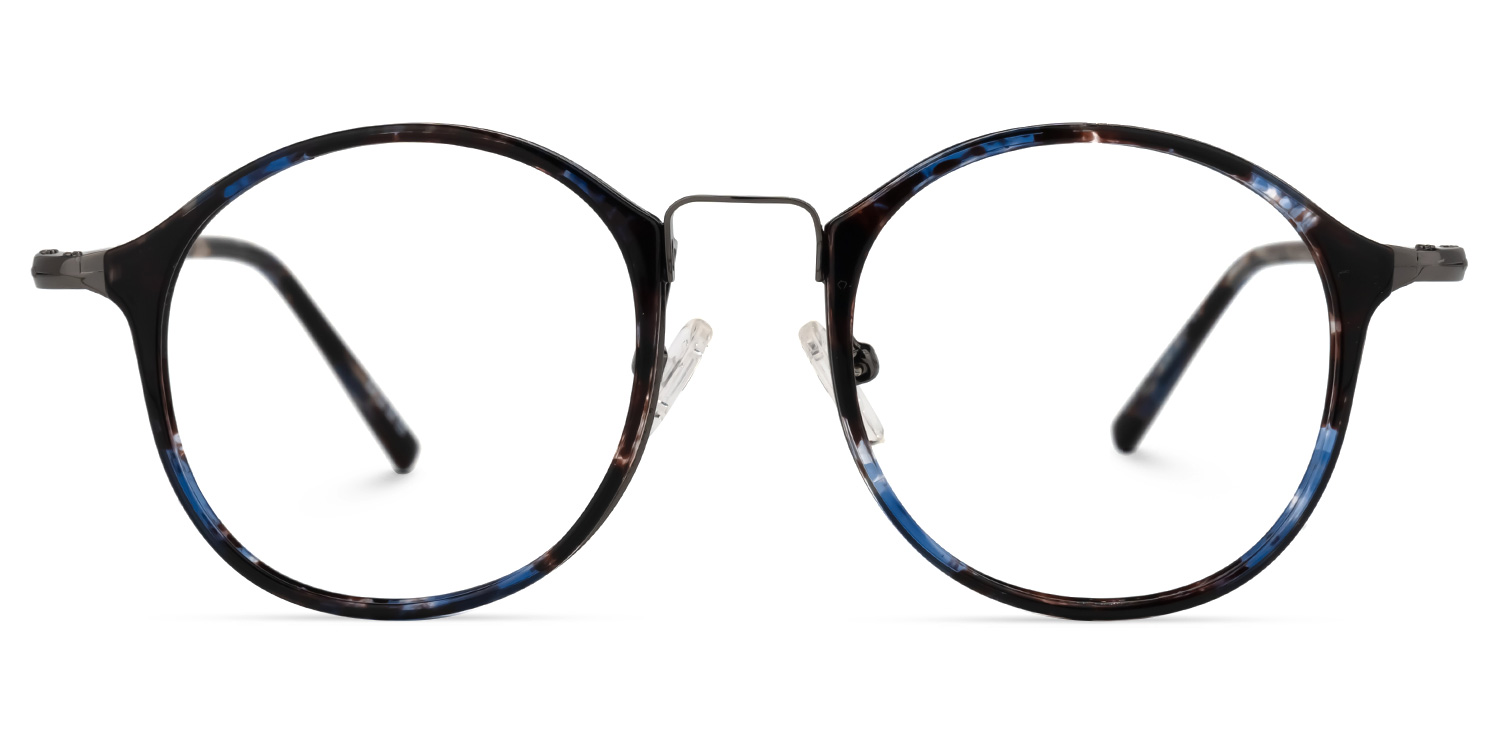 Alyssa Bleu Tortue Ronde Lunettes0