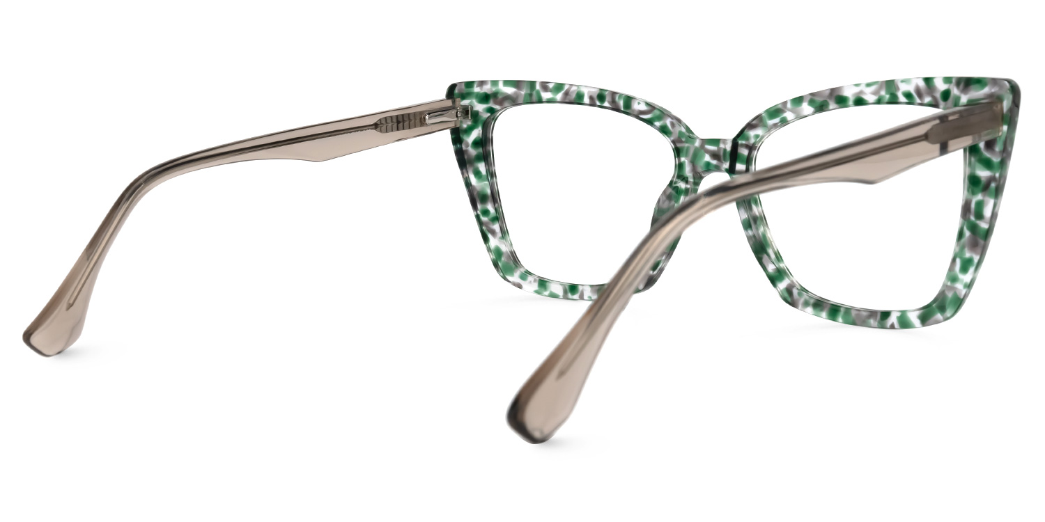 Lugo Vert-Floral Cateye Lunettes2