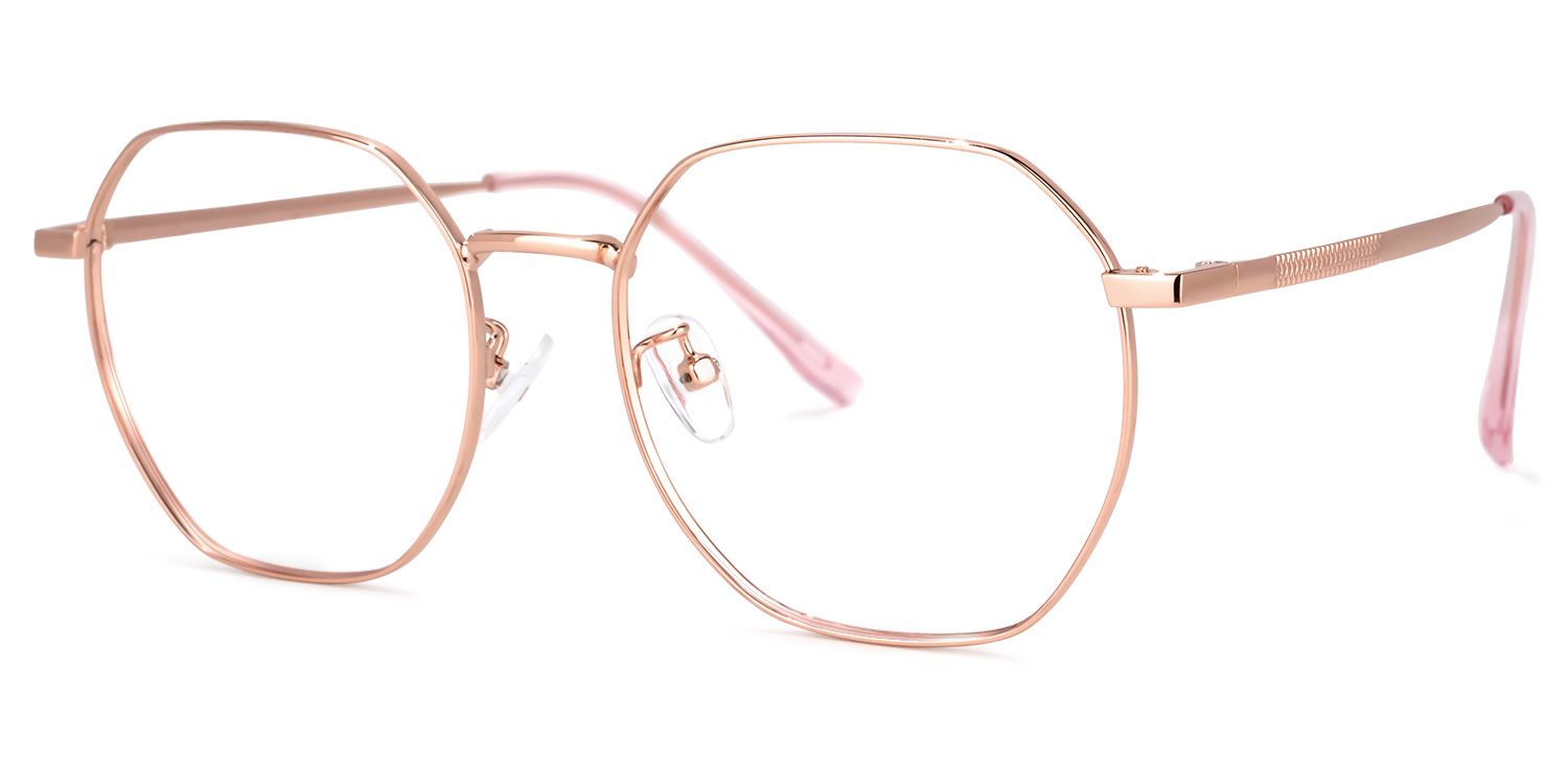 Lilly Lunettes géométriques en or rose1