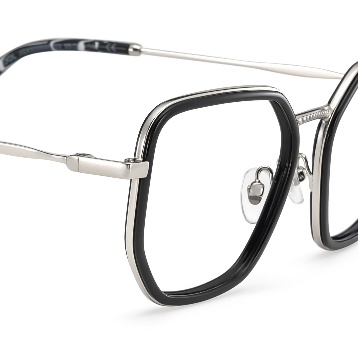 Levi Noir Géométrique Lunettes4