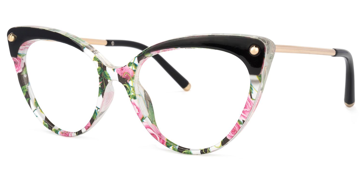 Alivia Rose Vert Floral Cat Eye Lunettes1