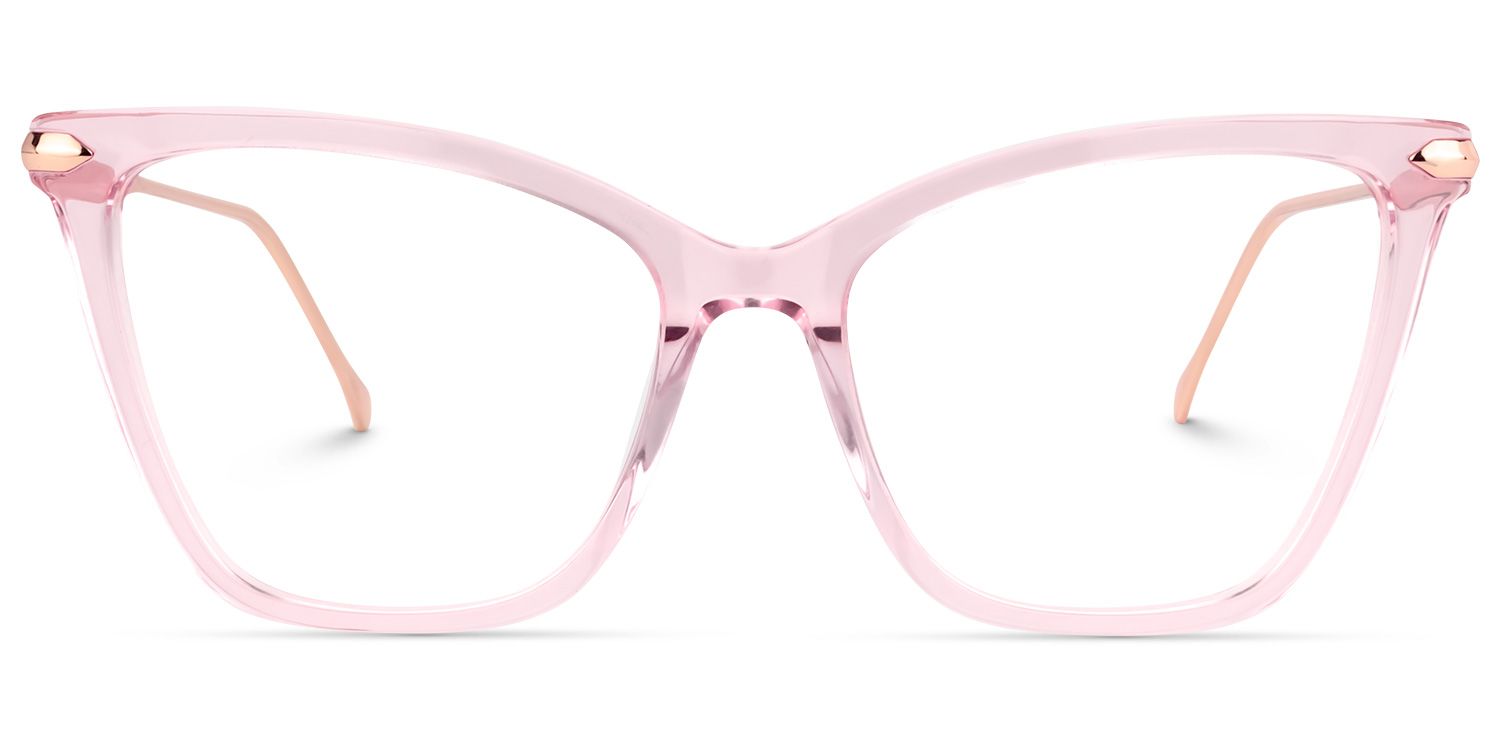 Hilary Lunettes roses translucides en forme de papillon0