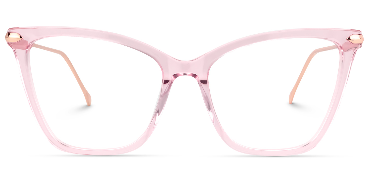 Hilary Lunettes roses translucides en forme de papillon0