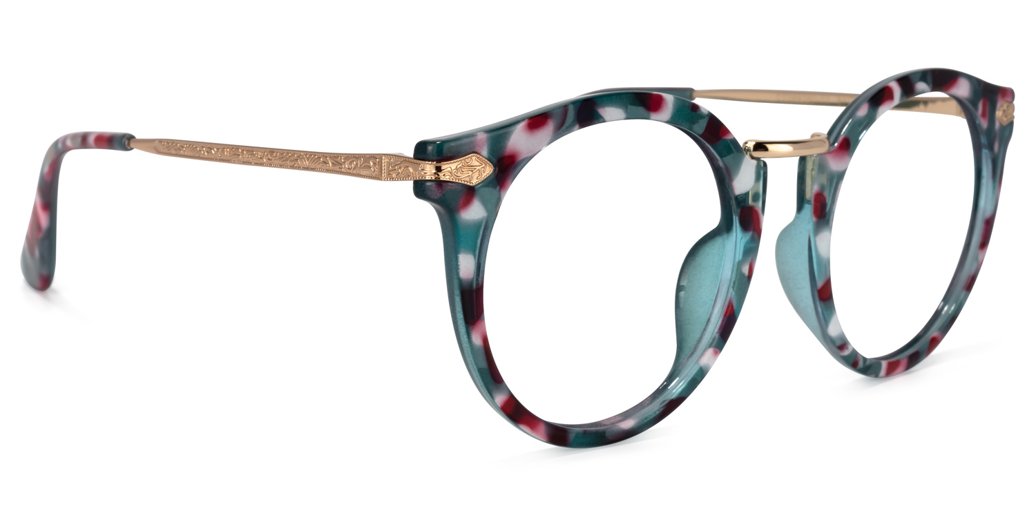 Quentina Bleue Ronde Lunettes1