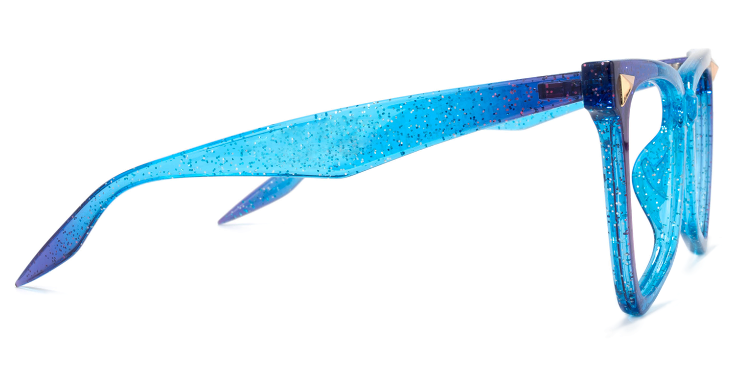 Cicely Lunettes géométriques bleues2