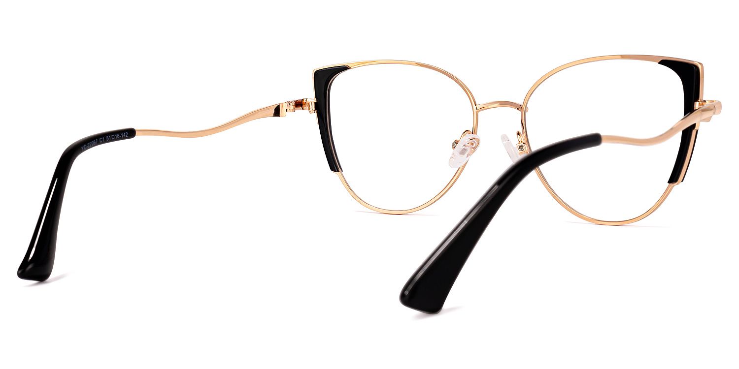 Raia Lunettes cateye en or noir4