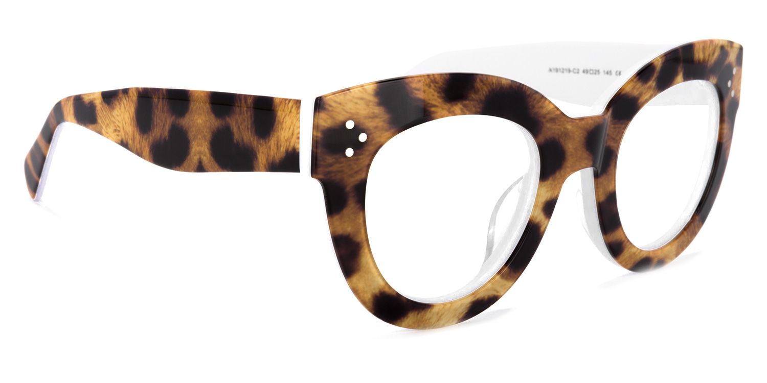 Torres Jaune Léopard Cat Eye Lunettes2