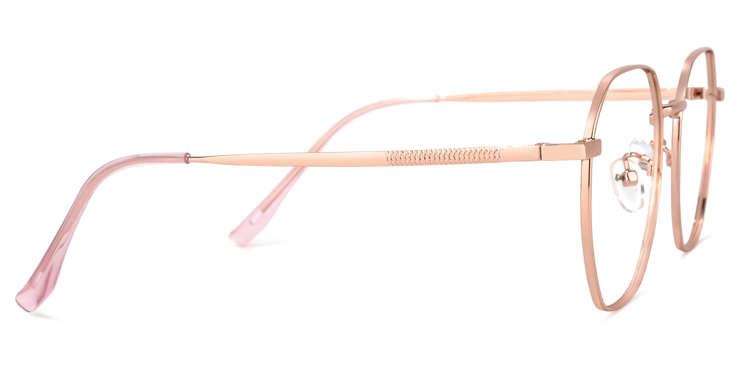 Lilly Lunettes géométriques en or rose 2