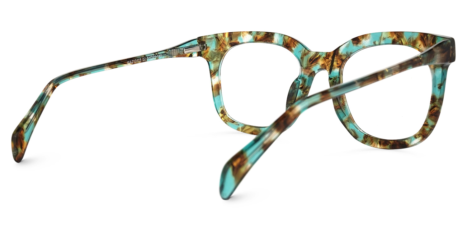 Lynette Vert Floral Carré Lunettes2