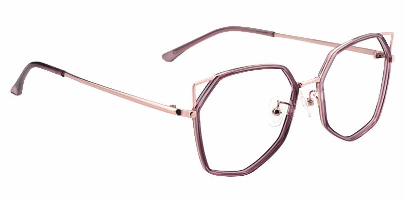 Aviva Lunettes géométriques violet clair3