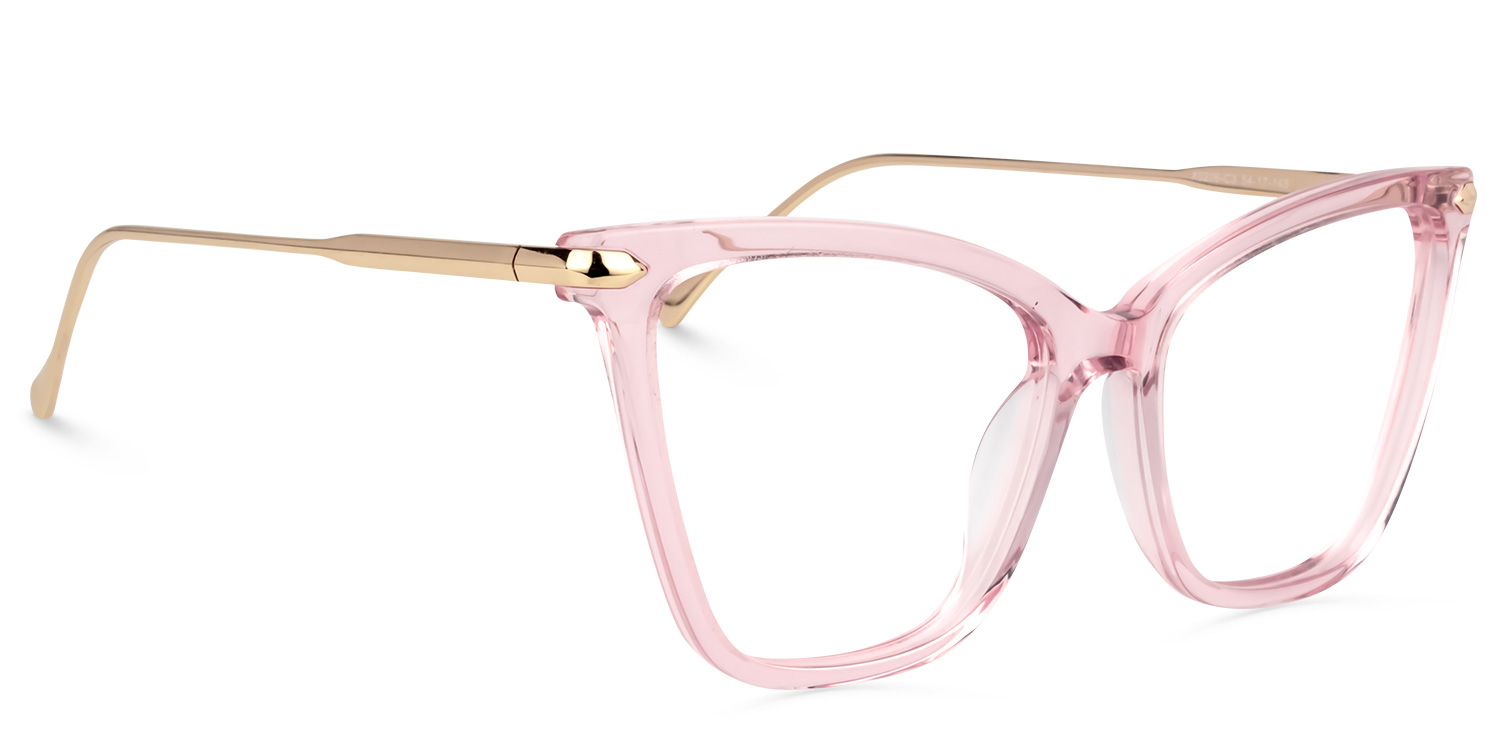 Hilary Lunettes roses translucides en forme de papillon2