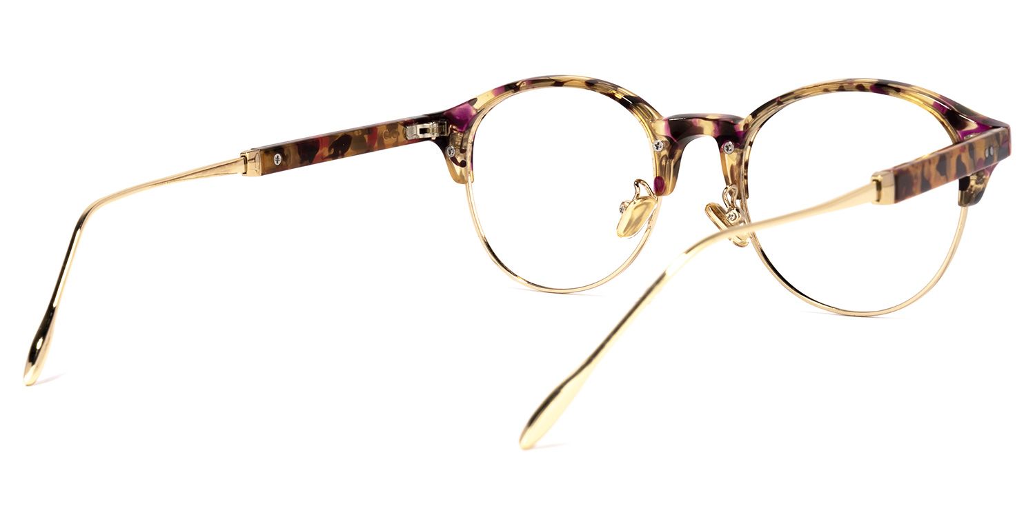 Nikkie Lunettes rondes à motif floral jaune3