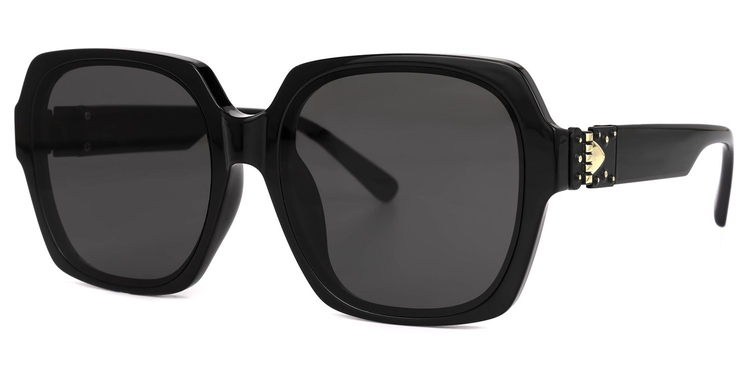 Leary Noir Géométrique Lunettes solaires1