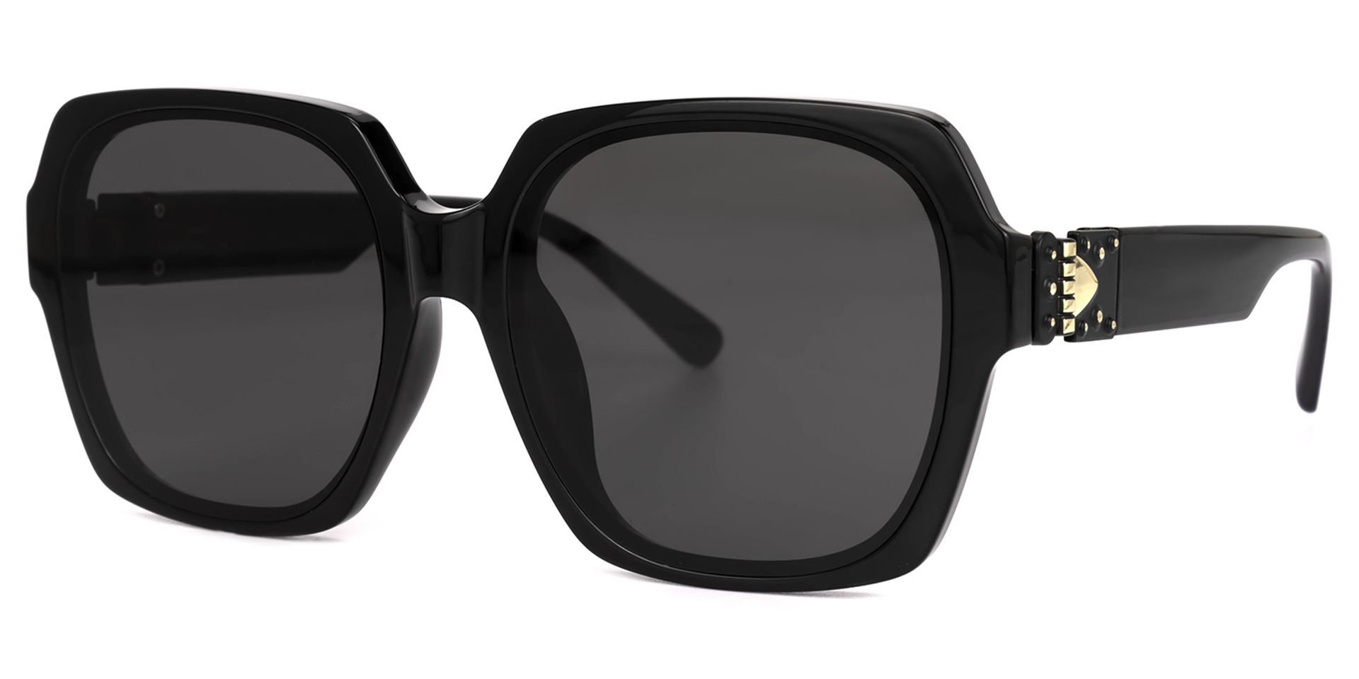 Leary Noir Géométrique Lunettes solaires1