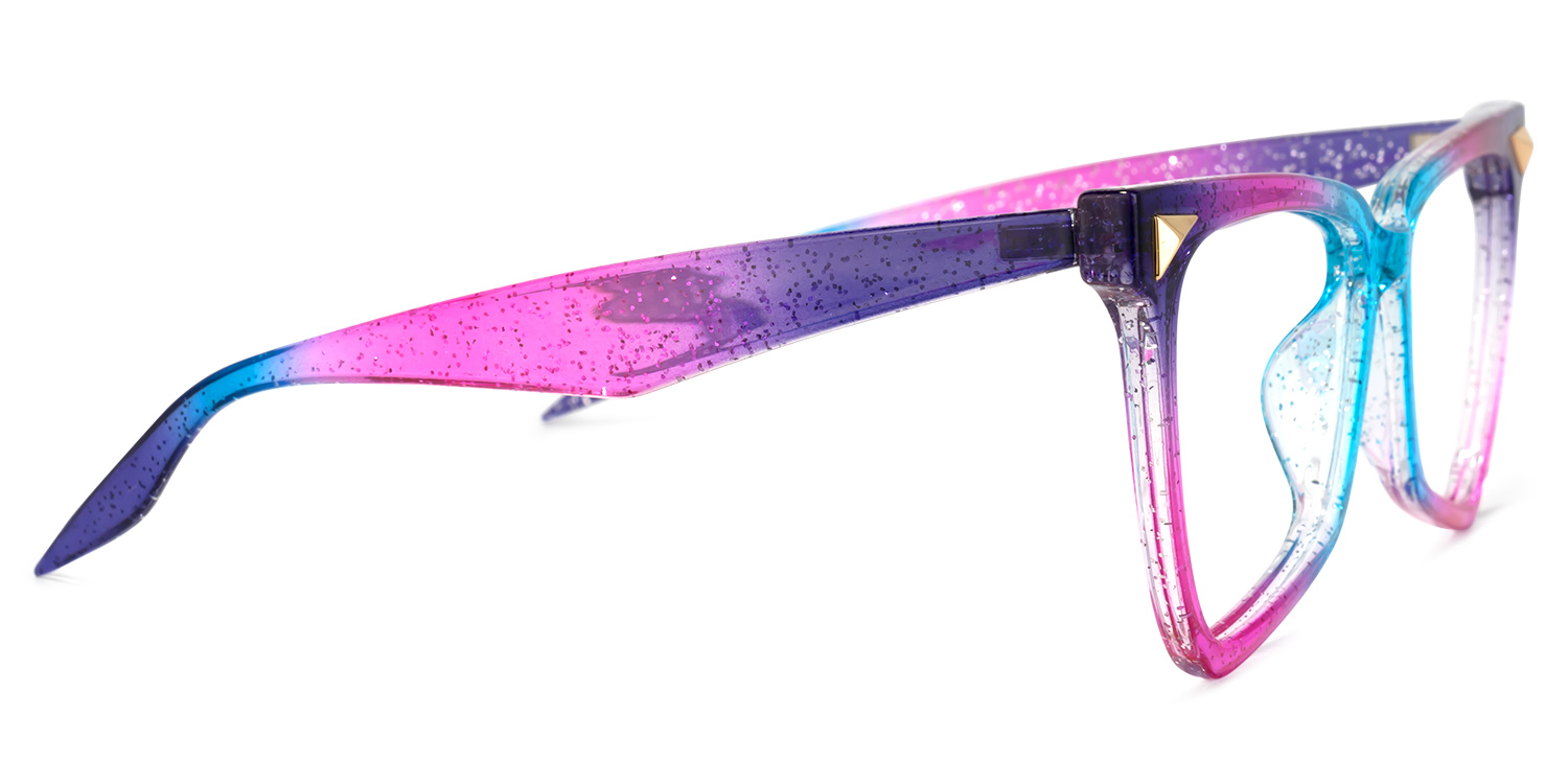 Cicely Lunettes géométriques colorées Purple2