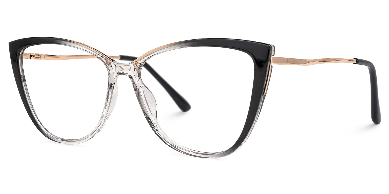 Carina Noir-Cristal Cateye Lunettes1