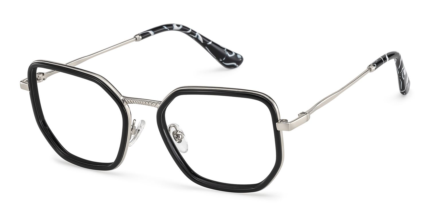 Levi Noir Géométrique Lunettes2