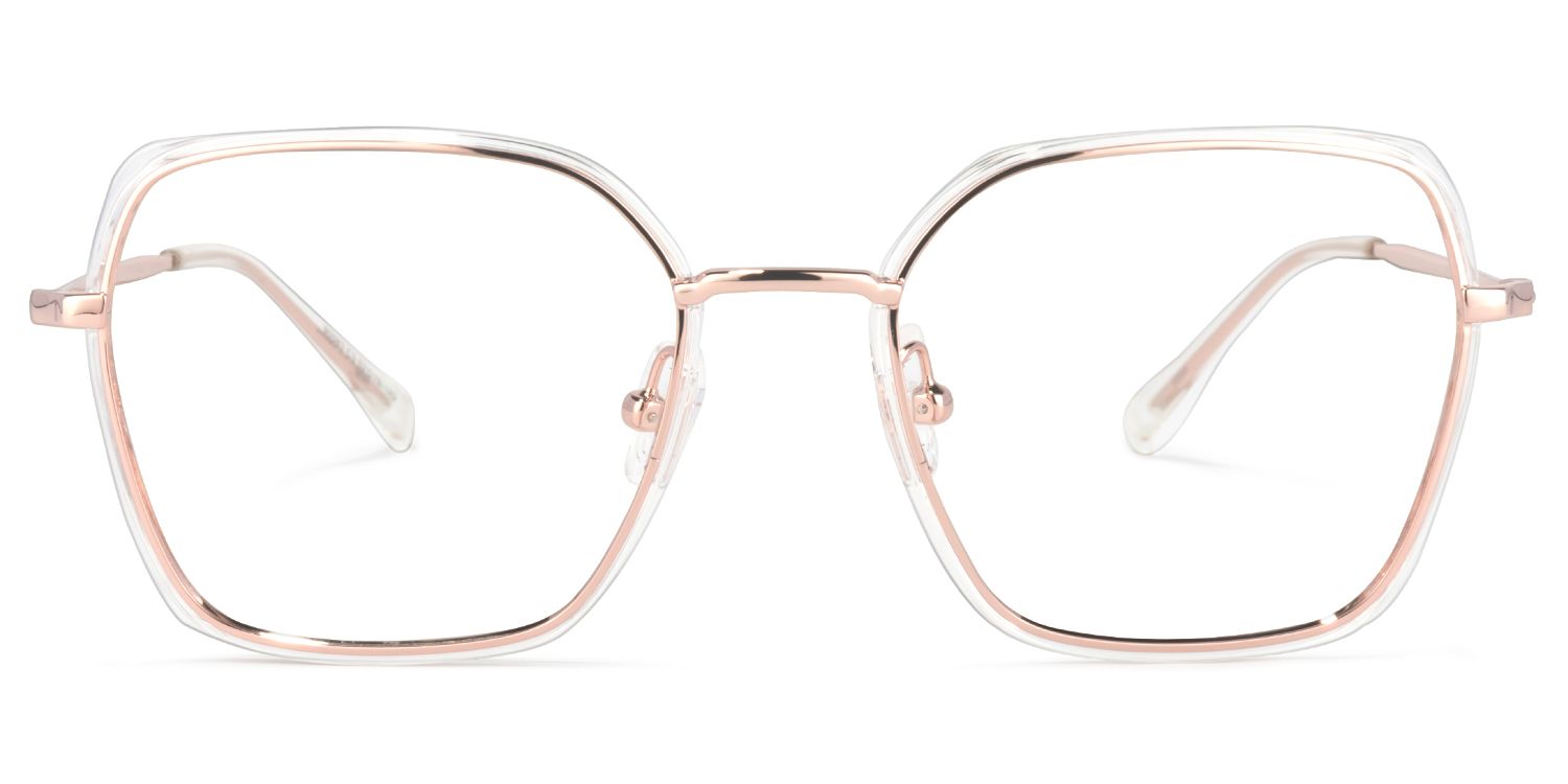 Nathalie Lunettes carrées en cristal d'or0
