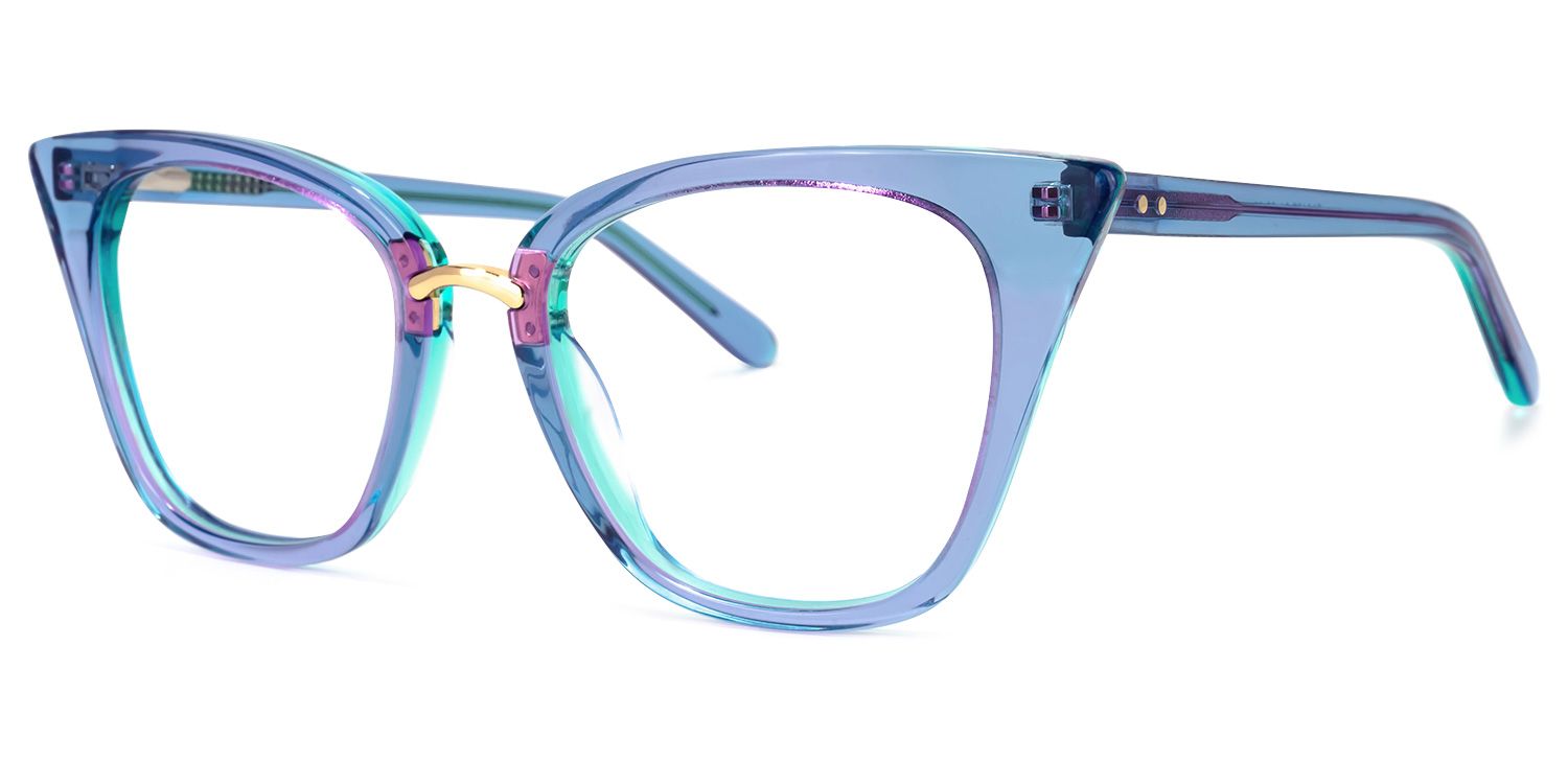 Martha Bleue Cateye Lunettes1