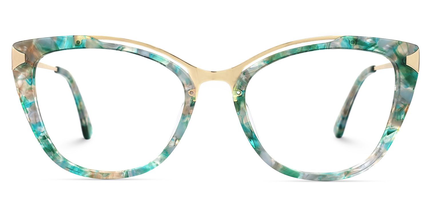 Kamara Vert-Floral Cateye Lunettes0