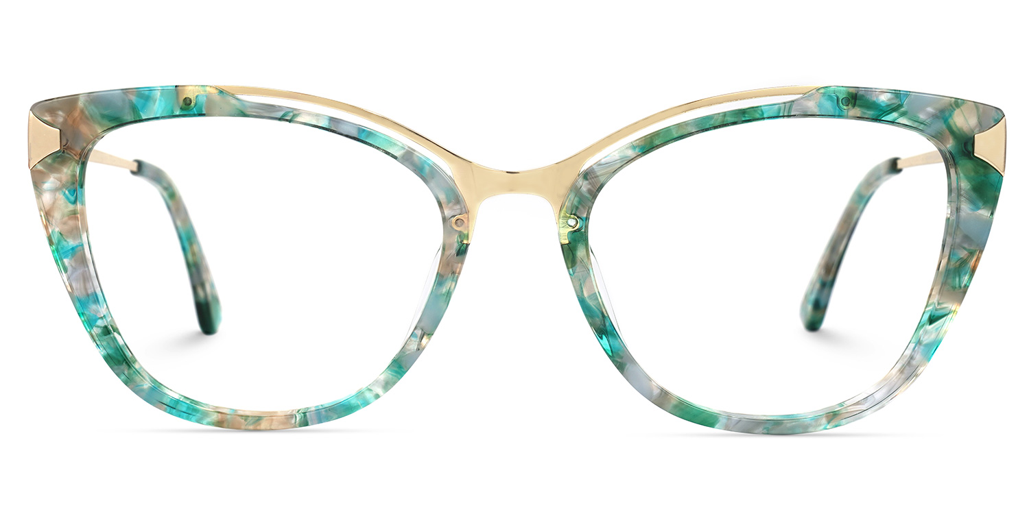 Kamara Vert-Floral Cateye Lunettes0