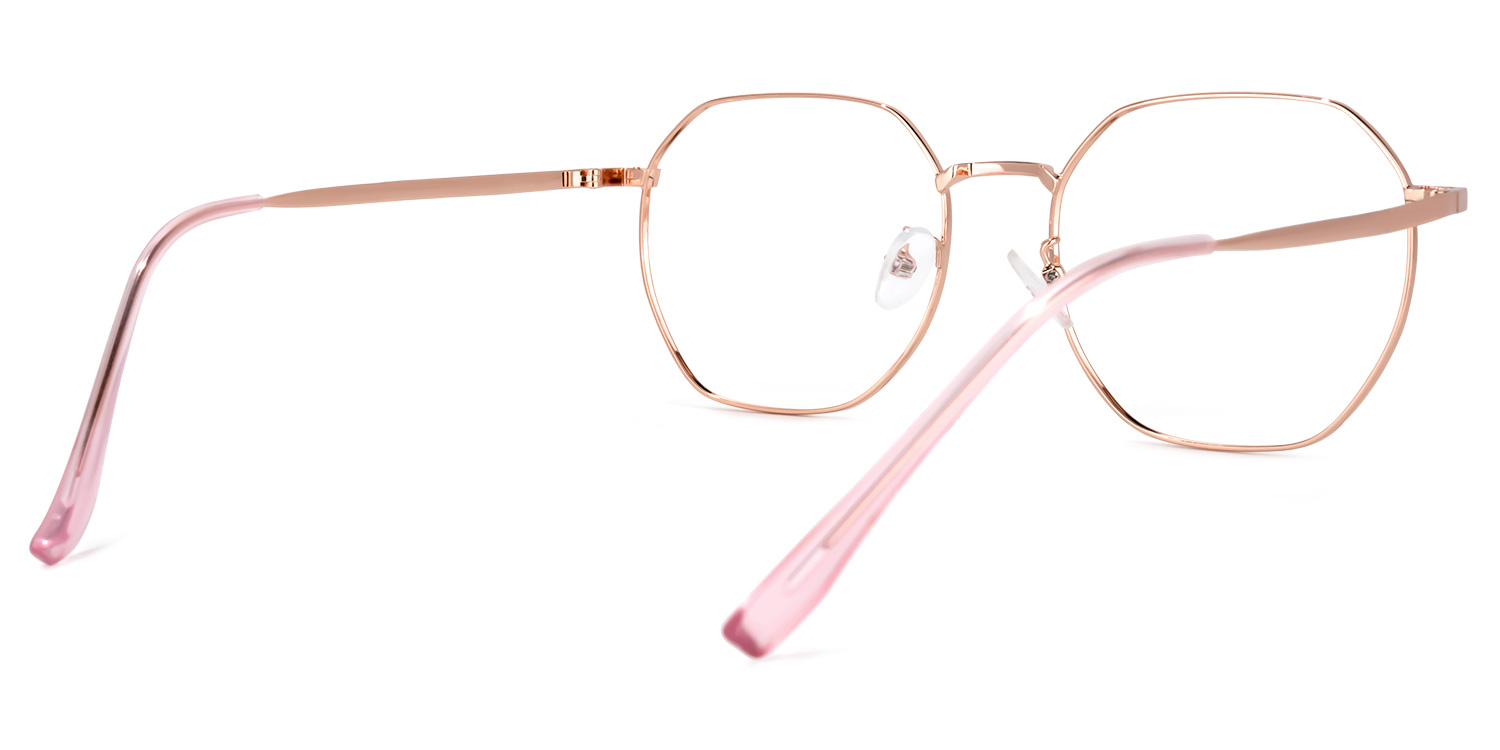 Lilly Lunettes géométriques en or rose3