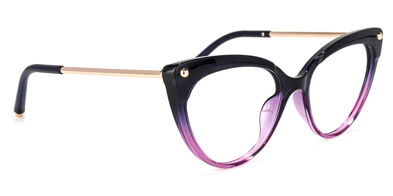 Alivia Noir Violet Cateye Lunettes1