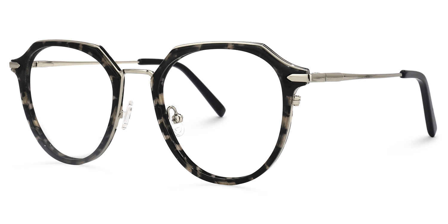 Hazel Noir Tortue Ronde Lunettes1