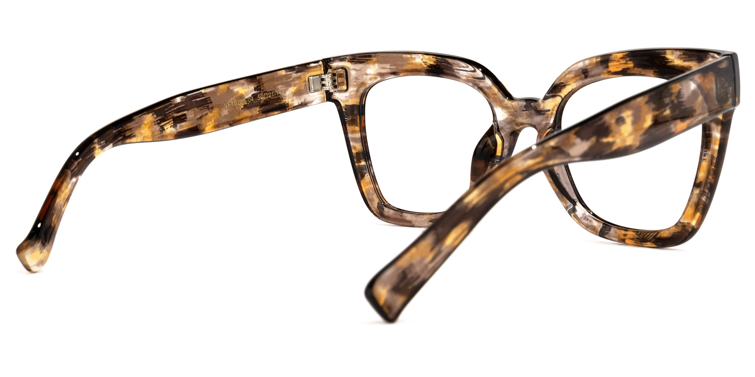 Malcolm Marron-Floral Carré Lunettes2