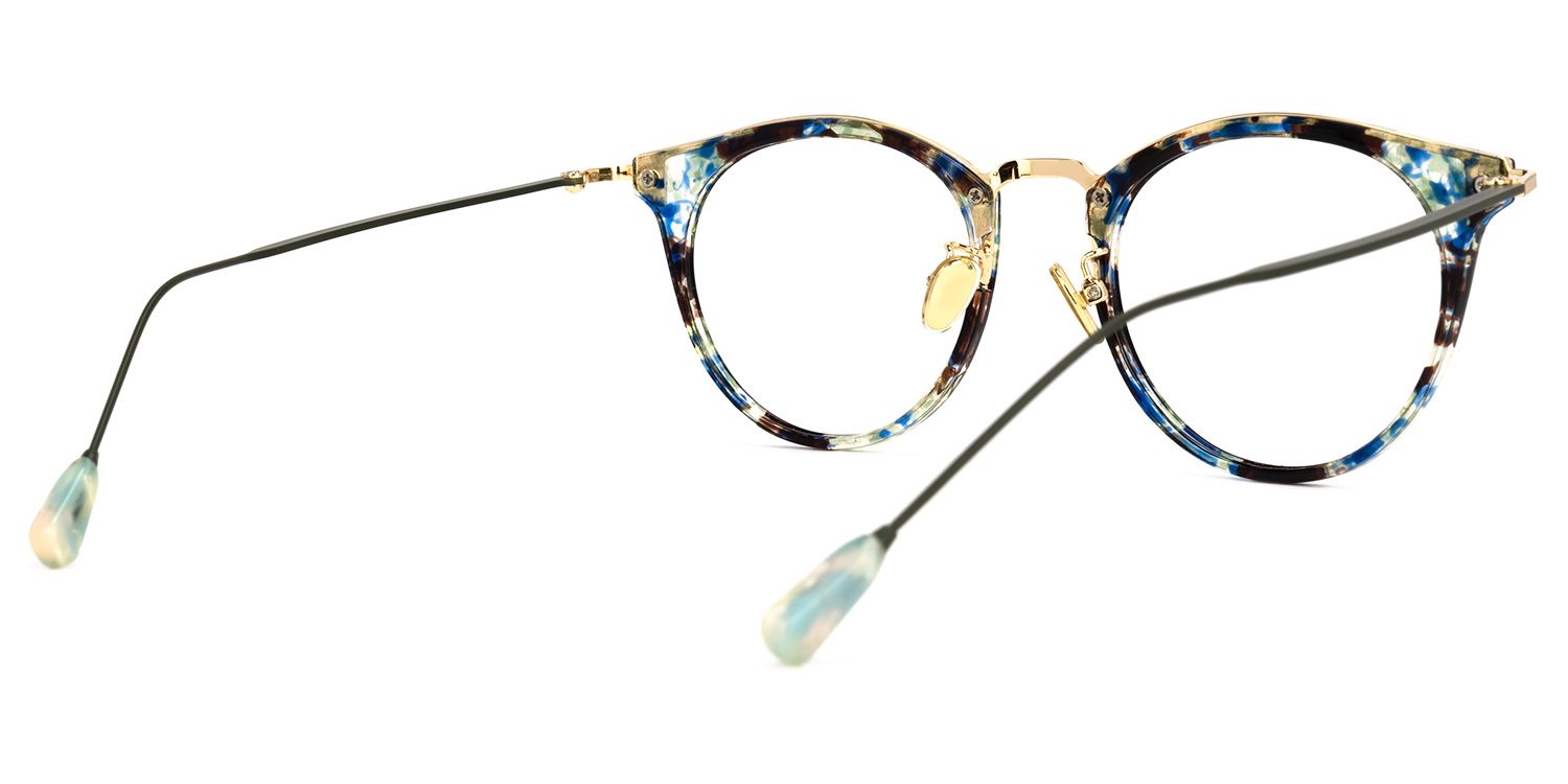 Liz Bleue Tortue Ronde Lunettes2