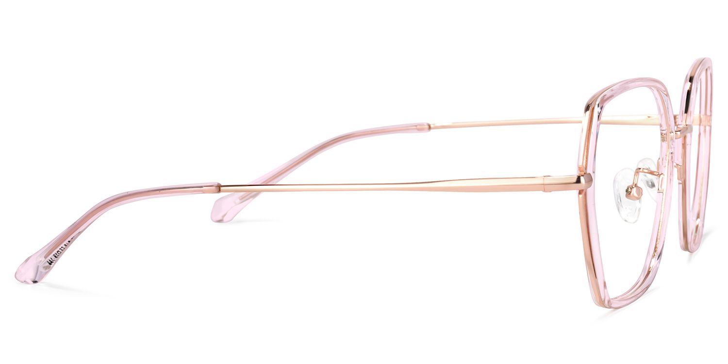 Uan Lunettes géométriques en cristal rose 3