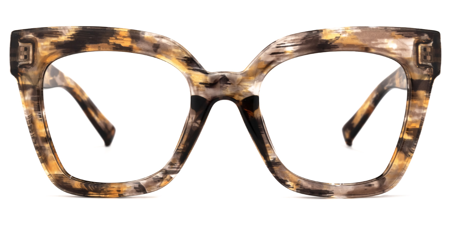 Malcolm Marron-Floral Carré Lunettes0