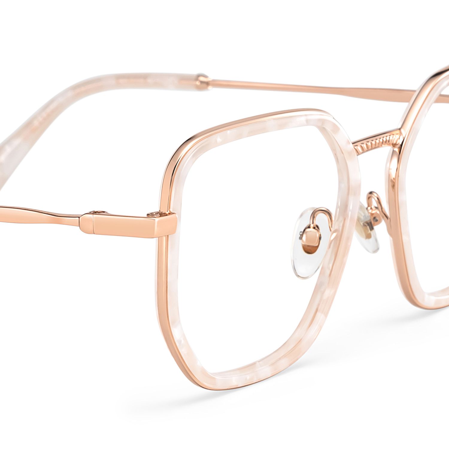Levi Blanc Perlé Géométrique Lunettes5
