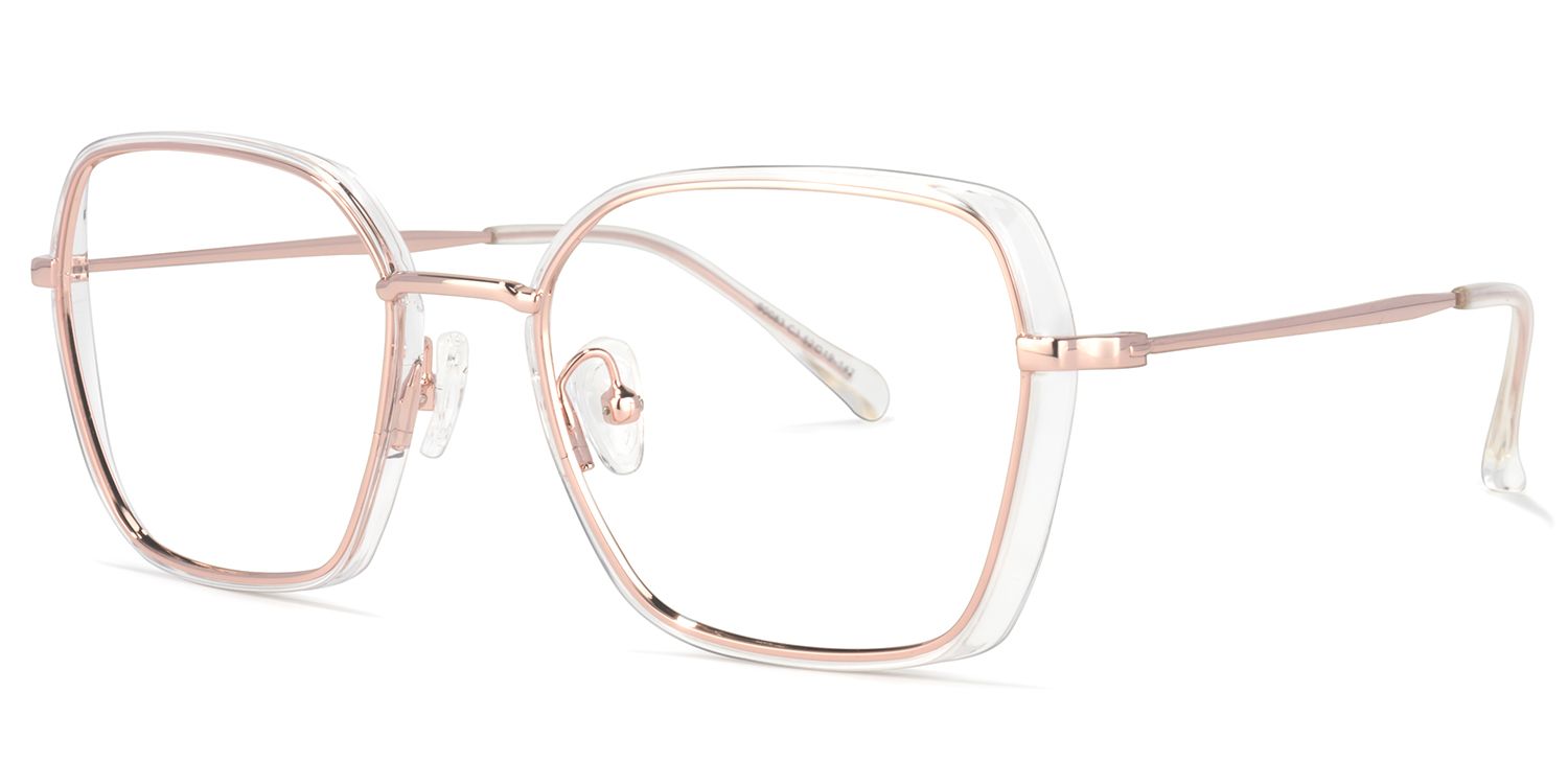 Nathalie Lunettes carrées en cristal d'or1