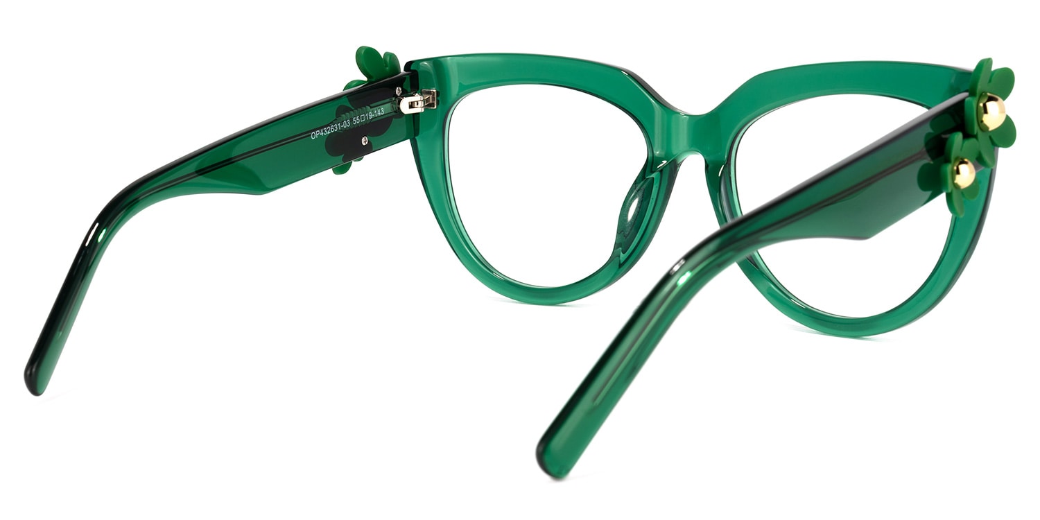 Miguel Vert Cateye Lunettes3