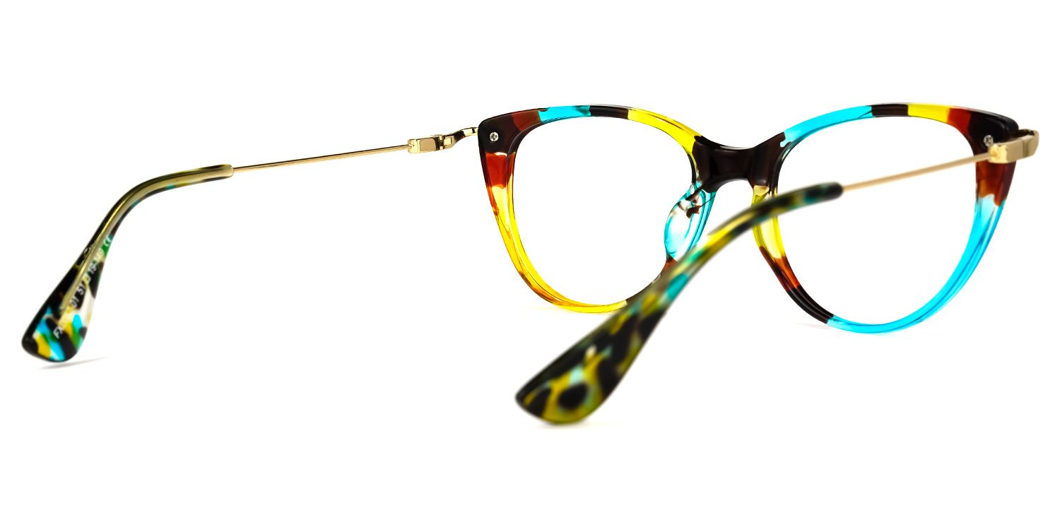 Clement Lunettes de vue de chat à motif floral4