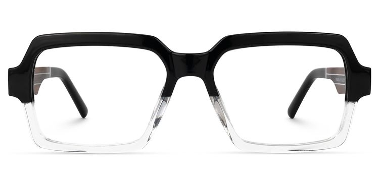 Jack Noir-Cristal Rectangulaire Lunettes