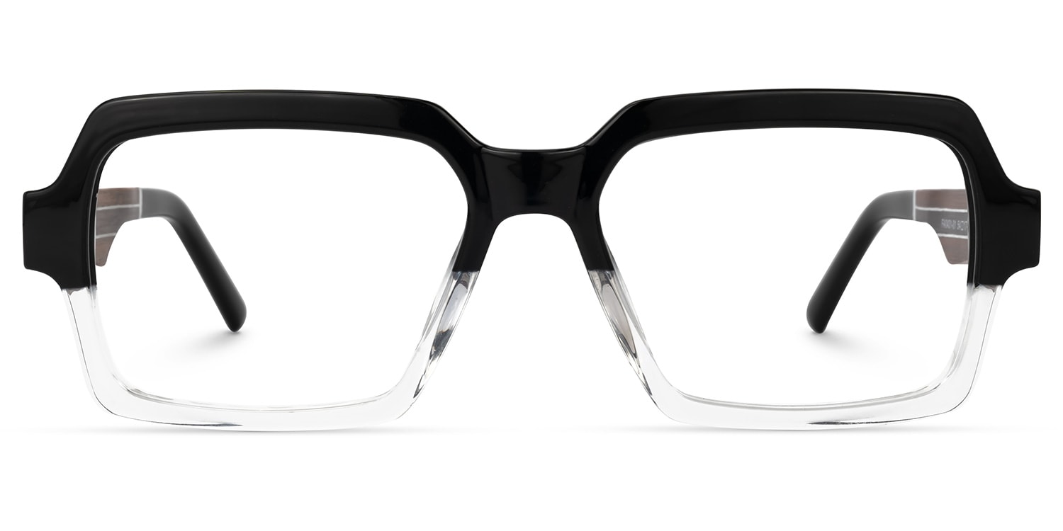 Jack Noir-Cristal Rectangulaire Lunettes