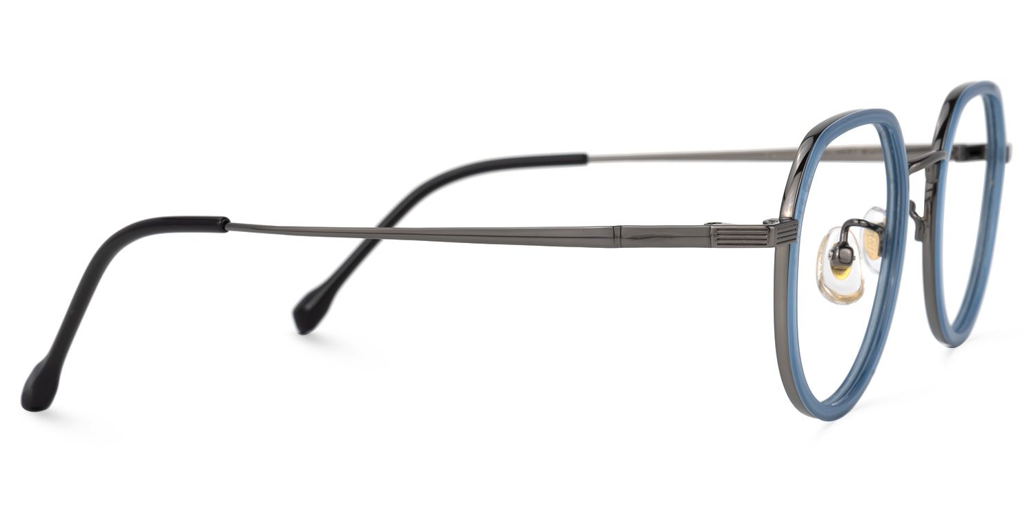 Niahm Bleue Géométrique Lunettes2