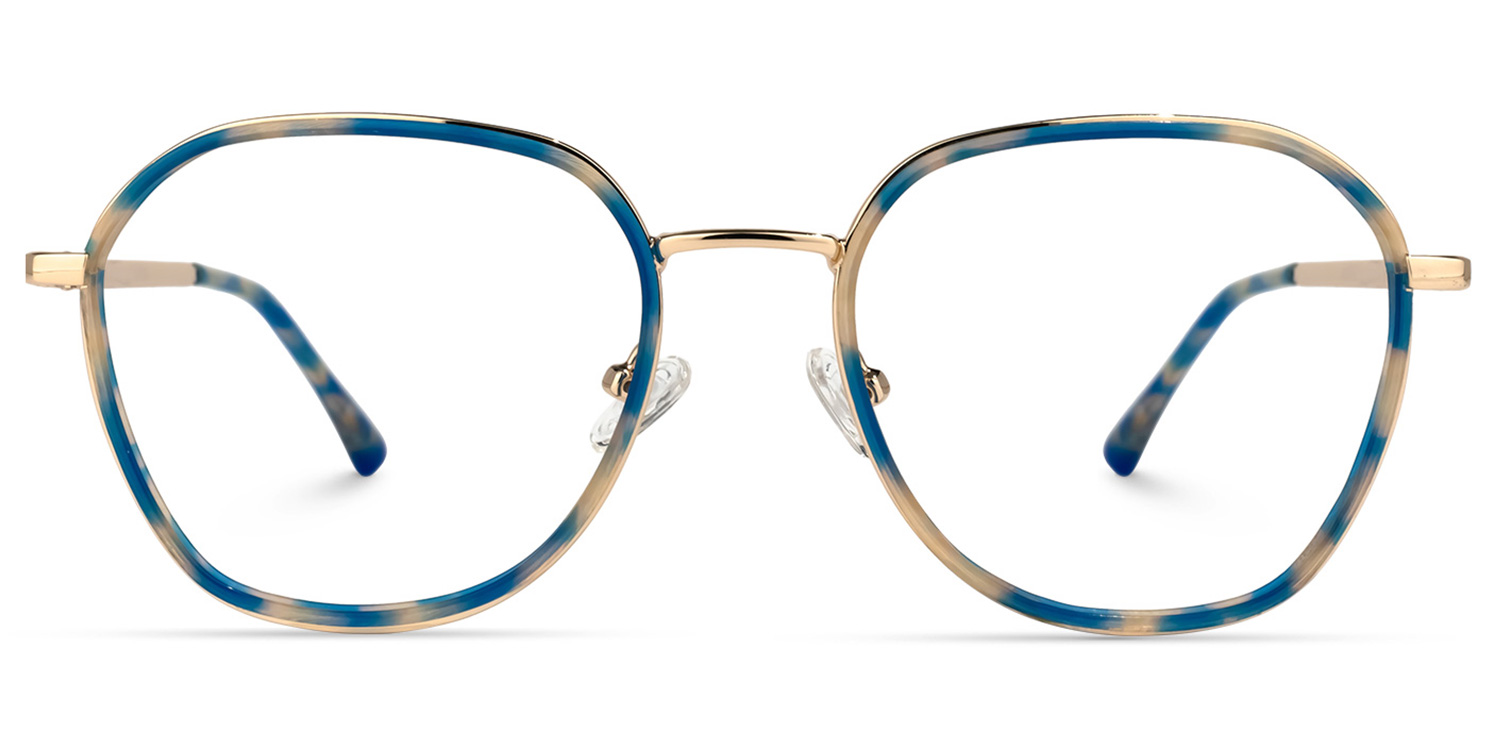Janet Bleu Tortue Carré Lunettes0