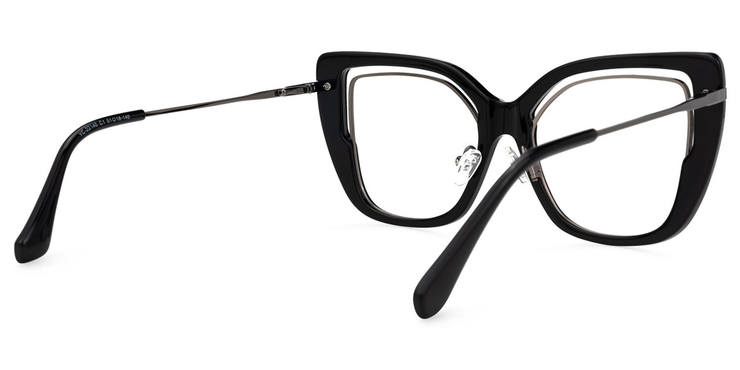 Eloisa Noir Cateye Lunettes3