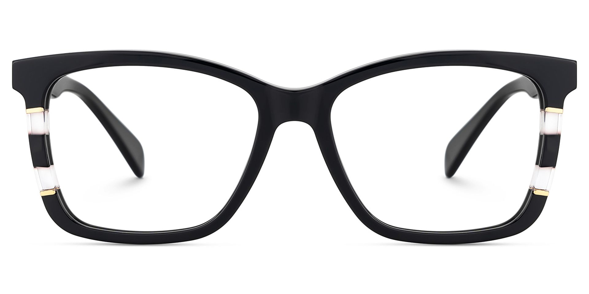 Clara Noir Rectangle Lunettes0