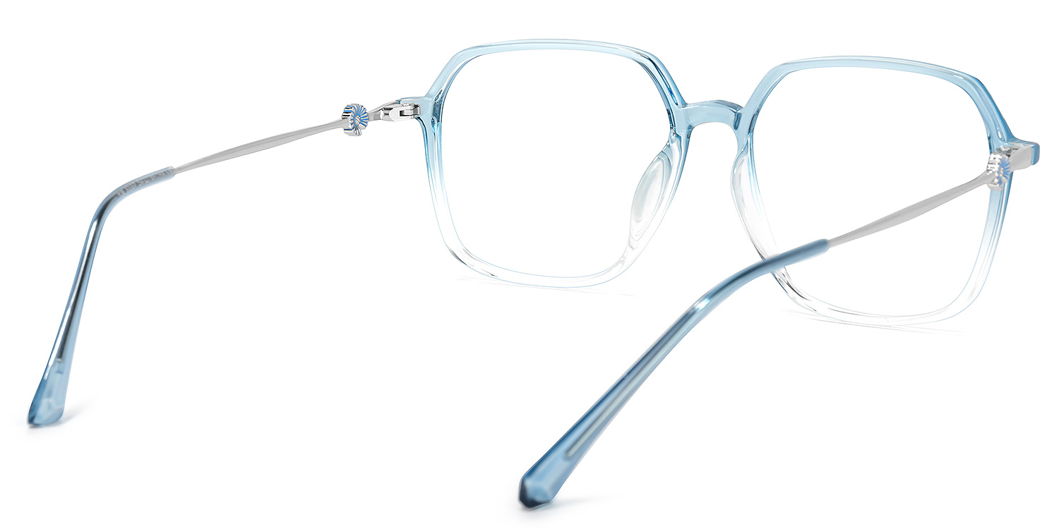 Alani Lunettes géométriques en cristal bleue4