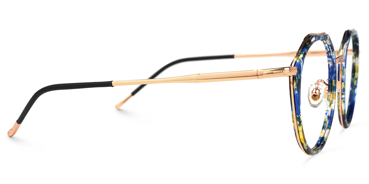 Gentry Bleue-Floral Géométrique Lunettes2